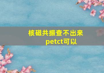 核磁共振查不出来 petct可以